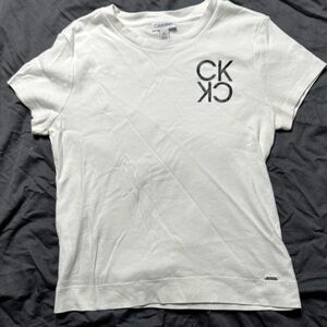 Calvin Klein White T-Shirt with Black Logo
